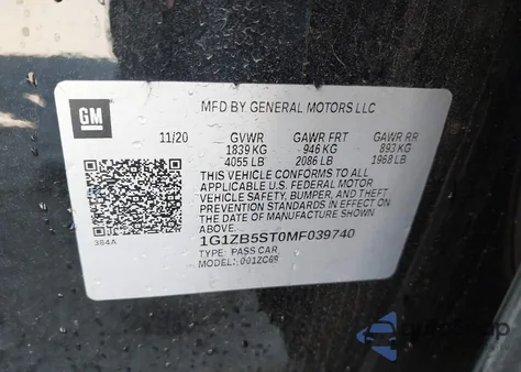 2021 Chevrolet Malibu Fwd Ls from USA, damaged, VIN 1G1ZB5ST0MF039740